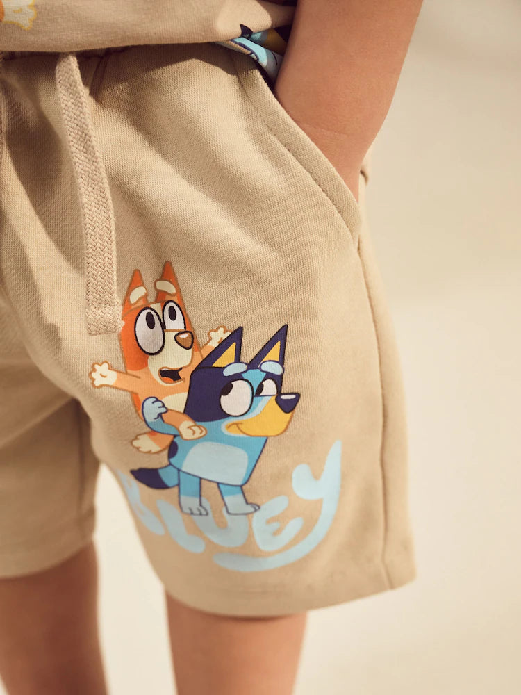 Neutral Bluey All-Over-Print T-shirt & Shorts Set