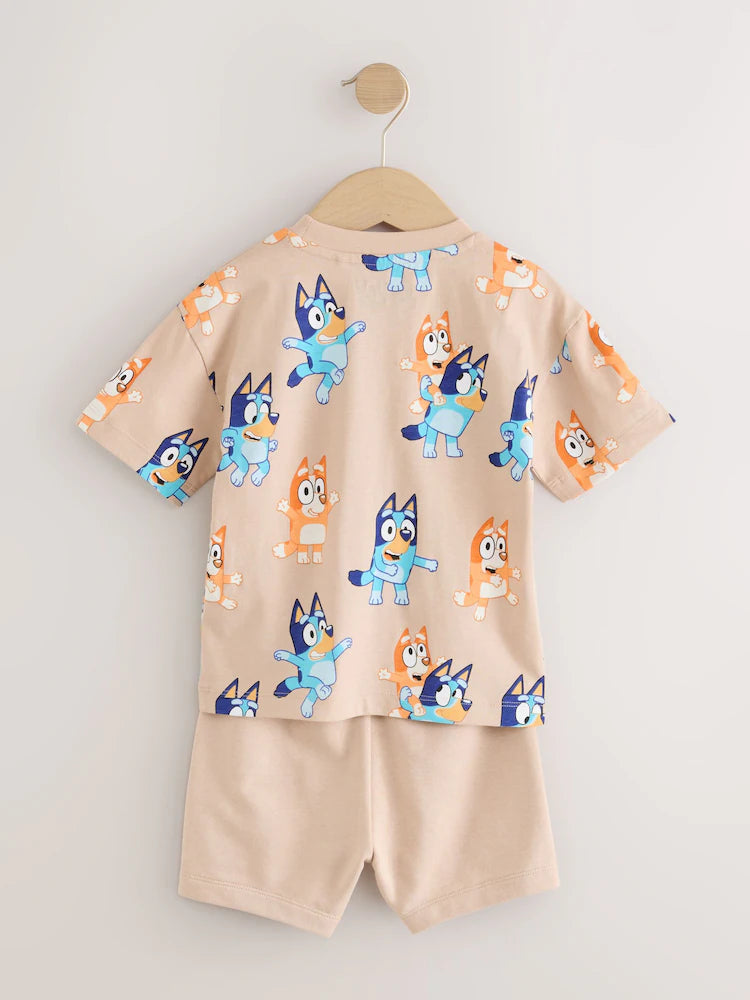 Neutral Bluey All-Over-Print T-shirt & Shorts Set