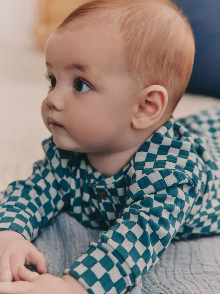 Green Checkerboard Top and Leggings 2 piece Baby Set