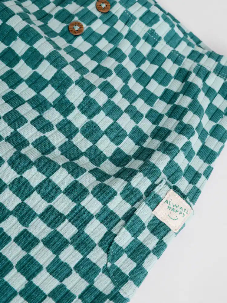 Green Checkerboard Top and Leggings 2 piece Baby Set
