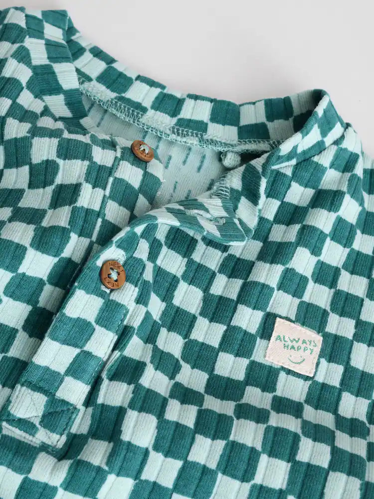 Green Checkerboard Top and Leggings 2 piece Baby Set