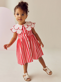 Heart Red Collared Summer Dress