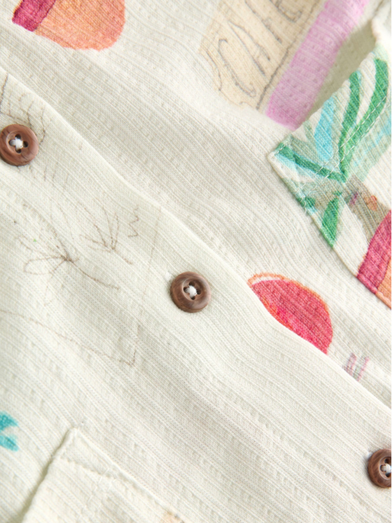 Red Gingham Holiday Print Short Sleeve Shirt & Shorts Set