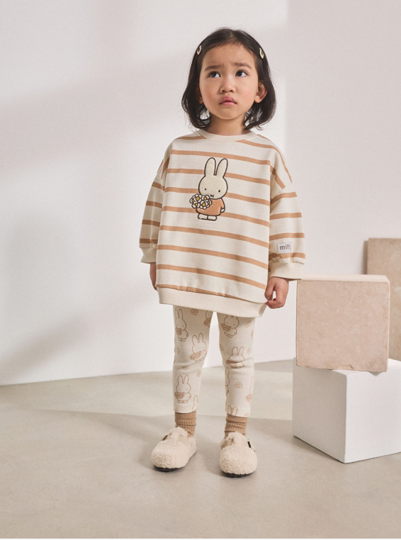 Cream Stripe Miffy Sweatshirt & Leggings Set