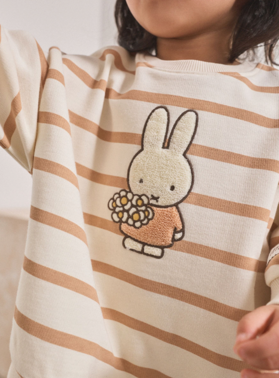 Cream Stripe Miffy Sweatshirt & Leggings Set