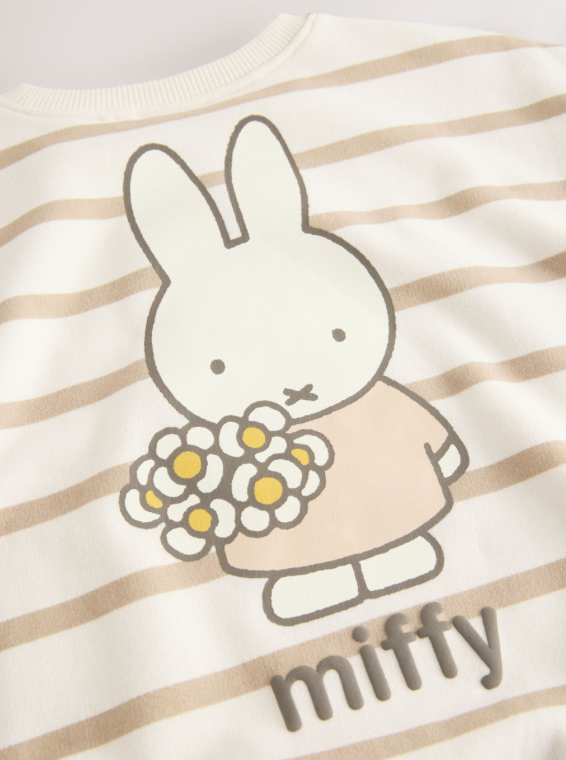 Cream Stripe Miffy Sweatshirt & Leggings Set