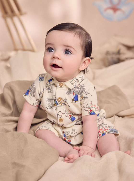 Paddington Bear Collared Baby 100% Cotton Cath Kidston Romper