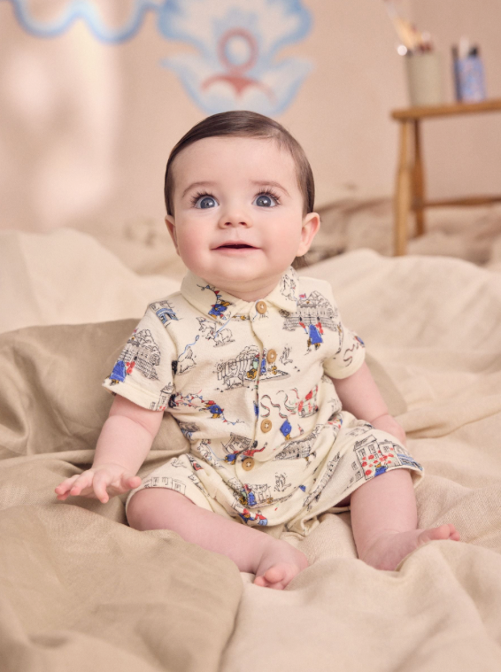 Paddington Bear Collared Baby 100% Cotton Cath Kidston Romper