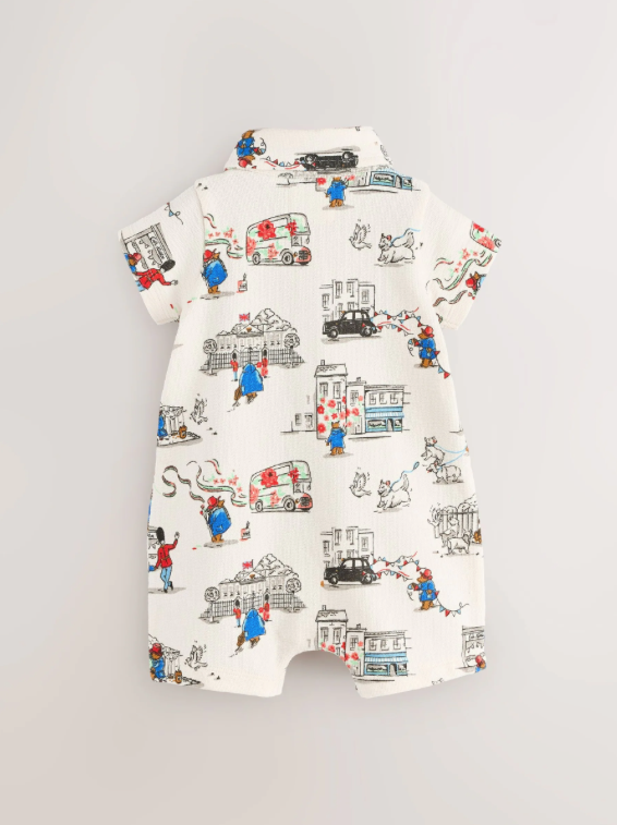 Paddington Bear Collared Baby 100% Cotton Cath Kidston Romper