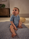 Blue Knitted Top and Short Baby Set