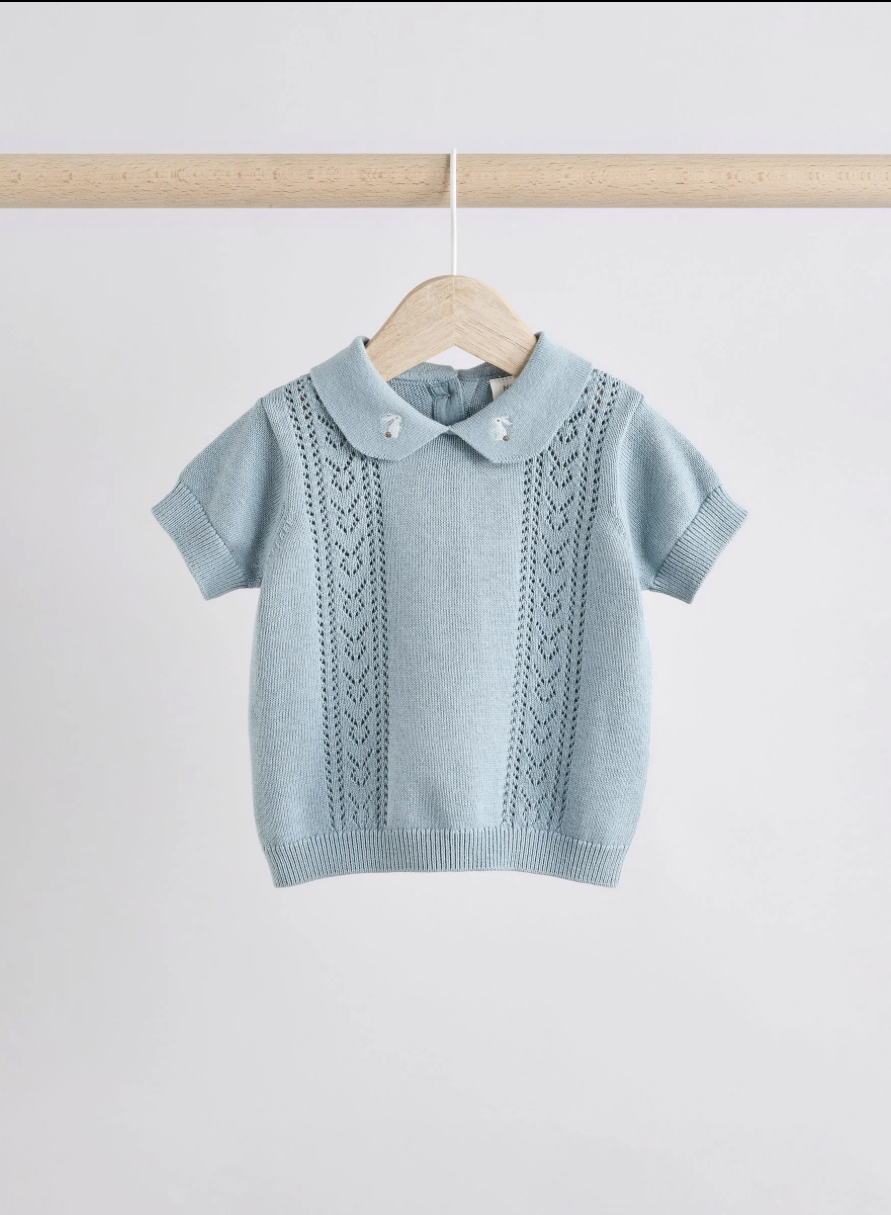 Blue Knitted Top and Short