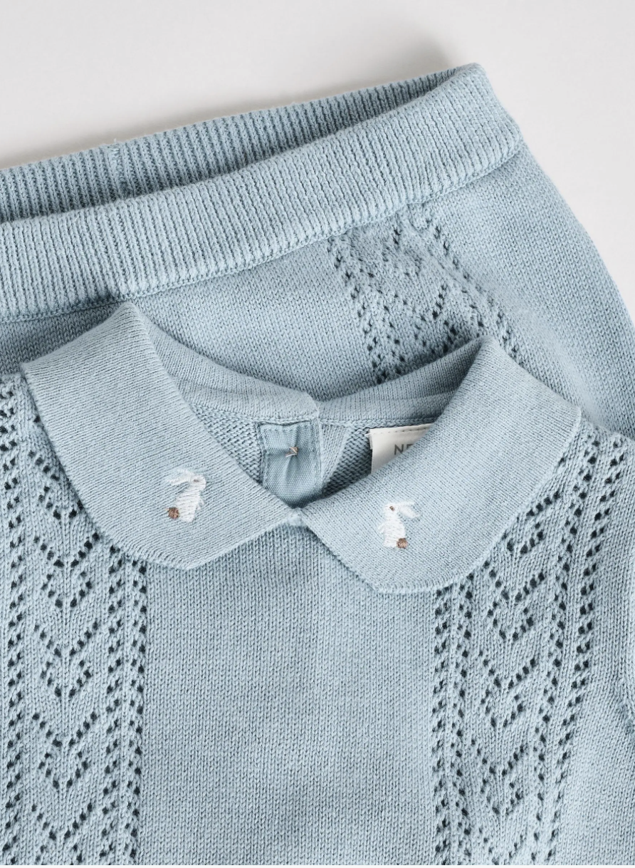 Blue Knitted Top and Short