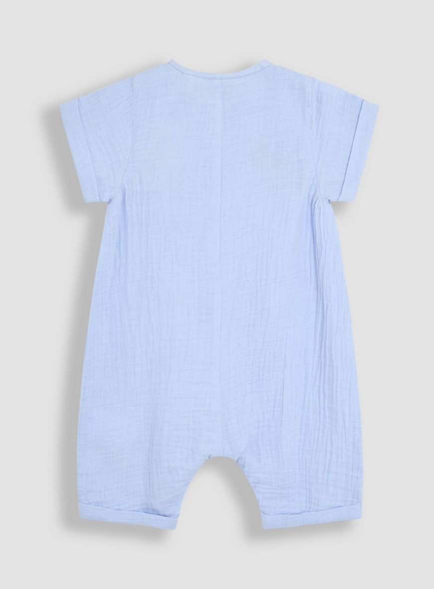 Blue Peter Rabbit™ Cheesecloth Button Front Cotton Romper