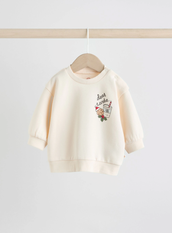 Red Graphic Print Christmas Sweat and Joggers Baby Set