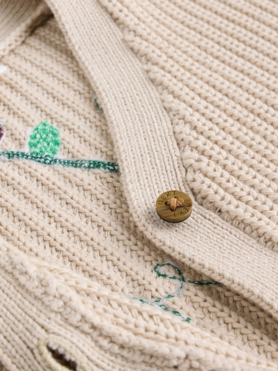 Natural Oh What Fun Christmas Baby Knitted Cardigan